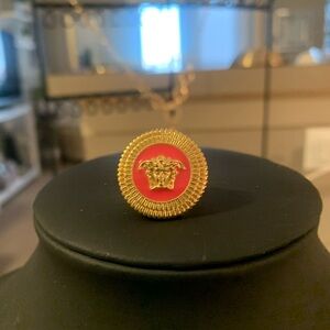 Gold and Red Medusa Ring